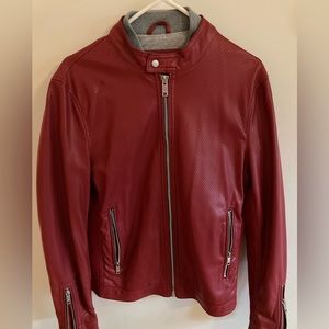 Red Faux leather Zara Man jacket.